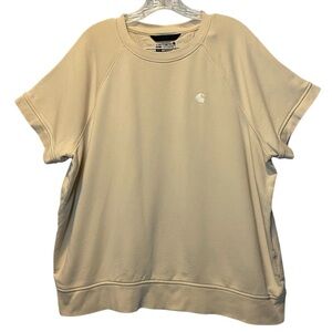 Carhartt French Terry Short Sleeve Sweatshirt Women’s XL Cream Relaxed Pullover